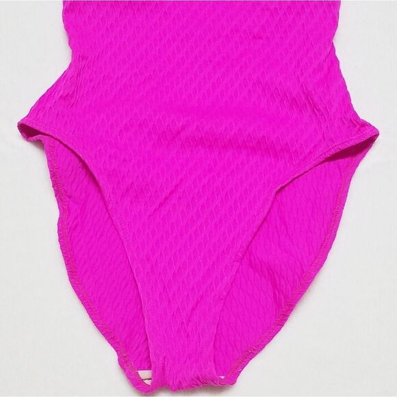 VINTAGE 90s Beach Bay Fuschia High Rise Swimsuit - Picture 4 of 11